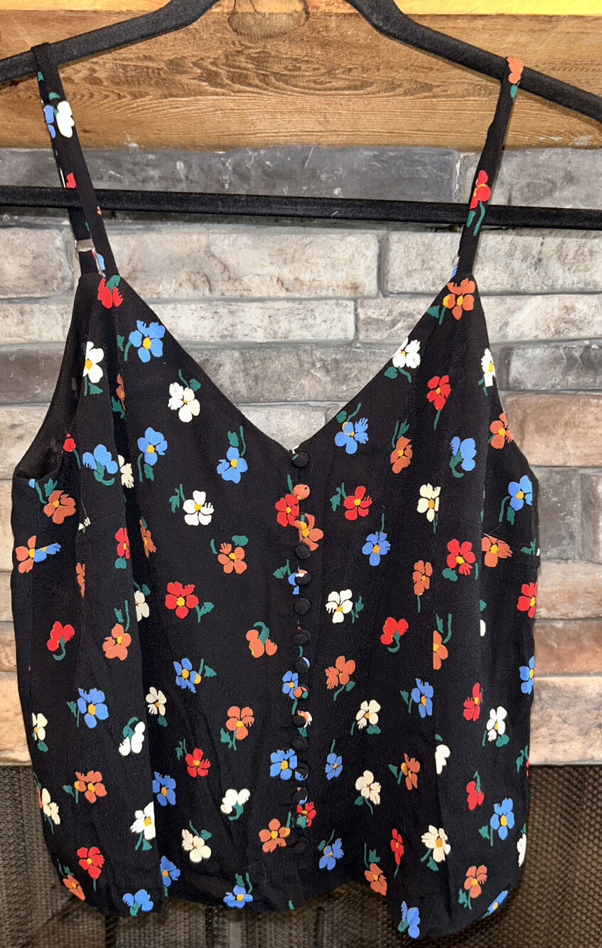 womens MADEWELL button down cami top in PRESSED FLOWERS sz 4 NWT $69.50 *A3